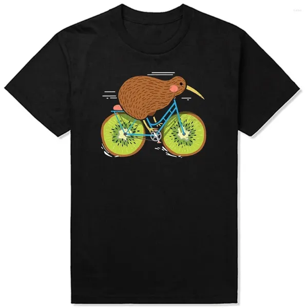 Camicie da uomo cycle zelande kiwi divertente su un'idea di design per biciclette classica classica t-shirt di compleanno in cotone streetwear