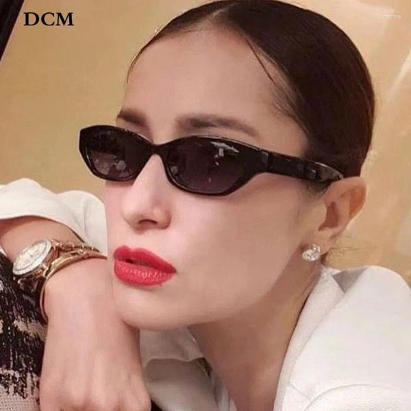 Sonnenbrille DCM Oval Vintage Modemarke Designerin Kleine Rechteck quadratische Sonnenbrille für Frauen Shades weibliche Brille Ameise