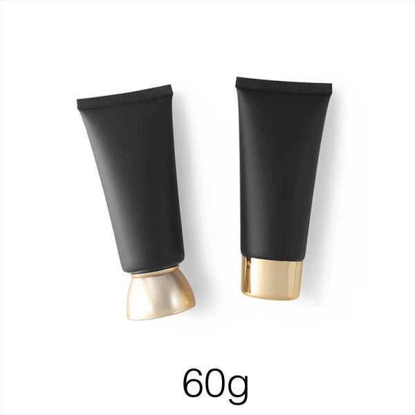 Bottiglie da 60 ml di crema di plastica nera opaca bottiglia 60G Cosmetici Cleanser del viso a tubo morbido shampoo pacchetto bottiglie