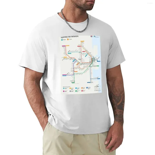 Herren Polos Sydney Trains Map T-Shirt Schnelltrocknendes Tiermotiv Jungen Ästhetische Kleidung T-Shirt für Männer