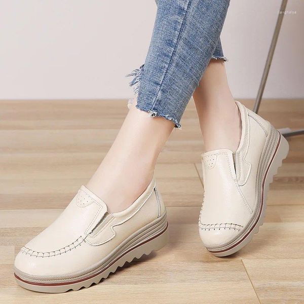 Fitness Shoes Women Women Loafers Ladies Элегантная подлинная кожа