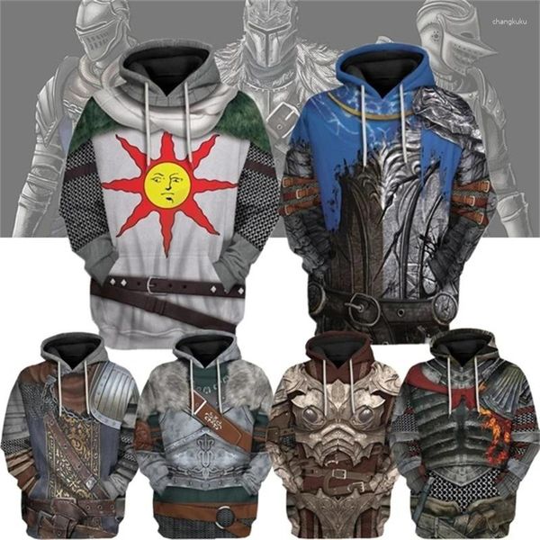 Herren Hoodies Fashion Game Dark Souls Cosplay Figur Grafik Sweatshirts Harajuku 3D -Print -T -Shirt für Männer Kleidung Boy Streetwear Tops