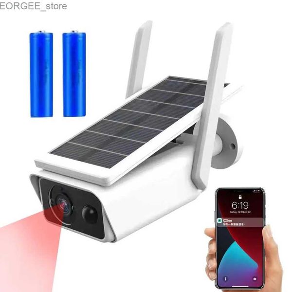 Outras câmeras CCTV Câmera Solar Câmera Solar sem fio 3MP Bateria Wi -Fi Câmeras IP IP Outdoor 8W Vigilância à prova d'água CCTV PIR para segurança doméstica Smart Y240403