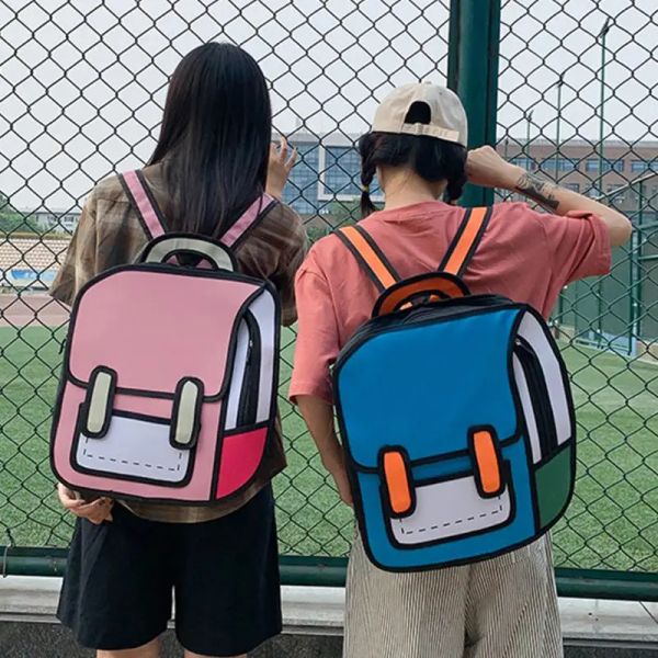 Backpacks Fashion Unisex Zeichnen Rucksack süße Cartoon Schultasche Comic -Buchbag für Teenager Girls Boys Daypack Travel Rucksack Tasche