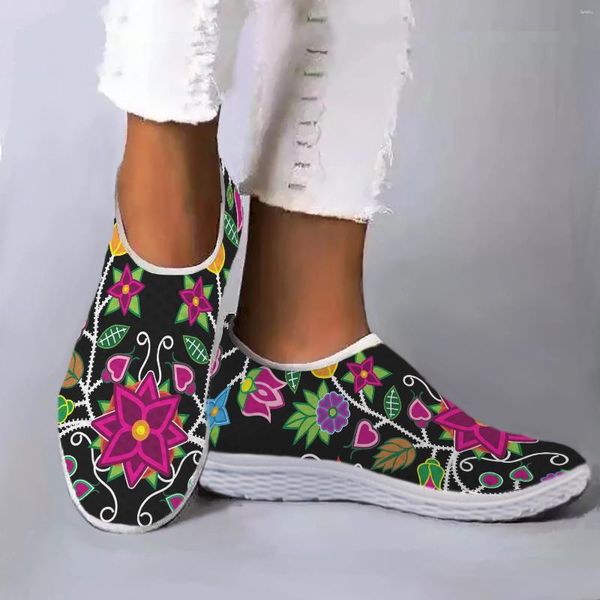 Sıradan ayakkabılar moda çiçek tasarımı düz ev konforu ve yumuşaklık yürüyüş hafif nefes alabilen zapatos
