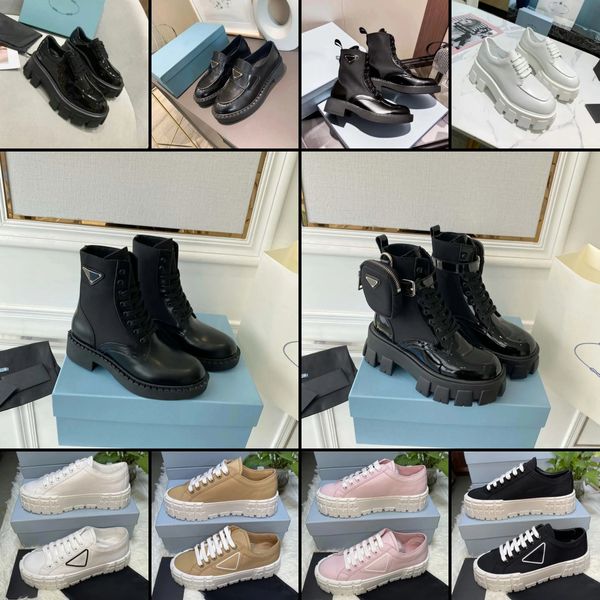 2024 Neue Designerstiefel Schnürstiefel Männer Frauen Stiefel Monolith Schwarze Lederschuhe Plattform Sneakers Klassische Schuhe Matte Slipper Trainer Boots Luxus Martin Martin