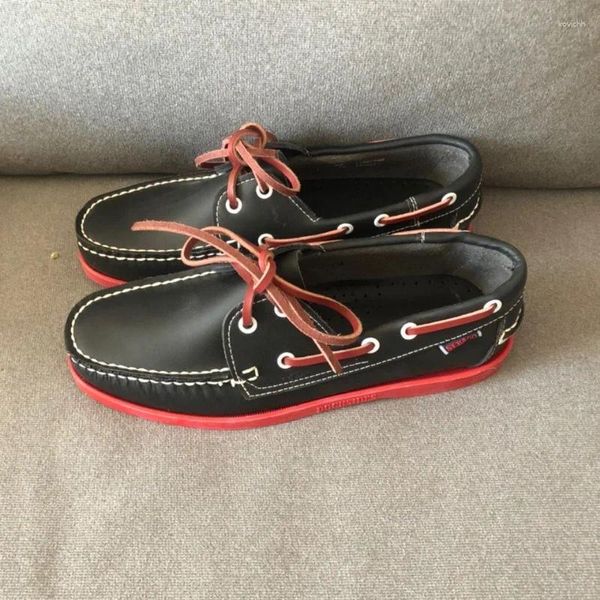 Sapatos casuais originais Handmad Men Boat confortável para casais Brand Fashion Flats Women Walking Walking Driver