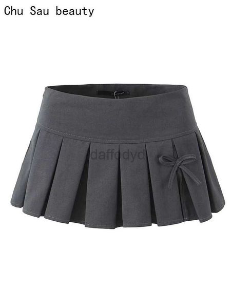 Городские сексуальные платья Chu Sau Beauty 2024 Женщины Spring Fashion Hot Sweet Super Super Super Short Sexy Low Thist Bow Culed Mini Skirts шика