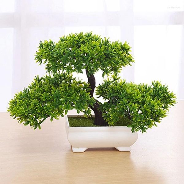 Flores decorativas plantas plásticas artificiais Bonsai pequena árvore falsa quartel de flor da sala de estar decoração de casa de jardim de jardim