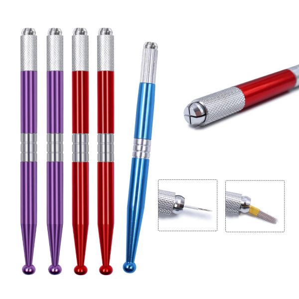 Maschine 10pcs Tattoo Manual Pen Permanent Make -up Augenbrauen Caneta Tebori Microblading Stift für 3D gestickt