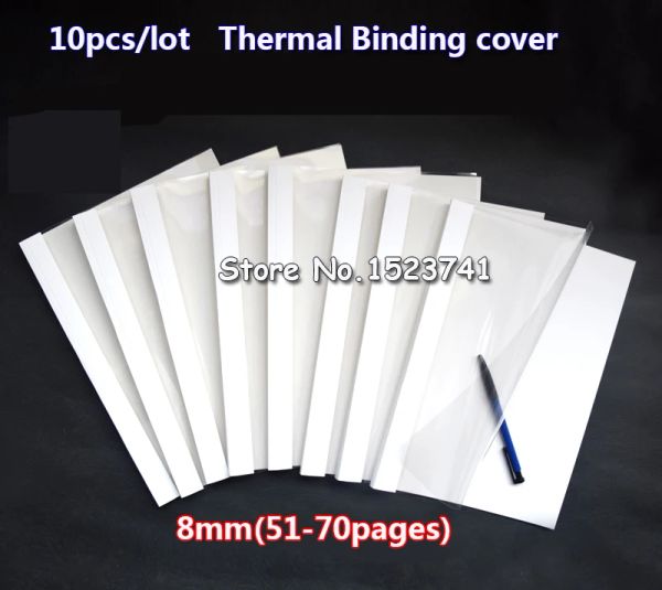 Clipes 10pcs/lot tampa térmica Tampa A4 Colher tampa de ligação branca de 8 mm (5170 páginas) Tampa de hine