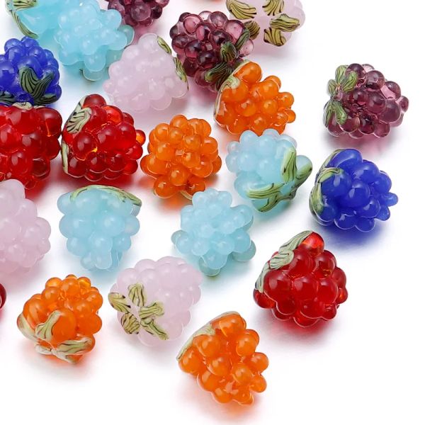 2 pezzi/lotto perle lampade per perle di vetro di frutta per gioielli che producono la collana fai -da -te in orecchio accessori all'ingrosso
