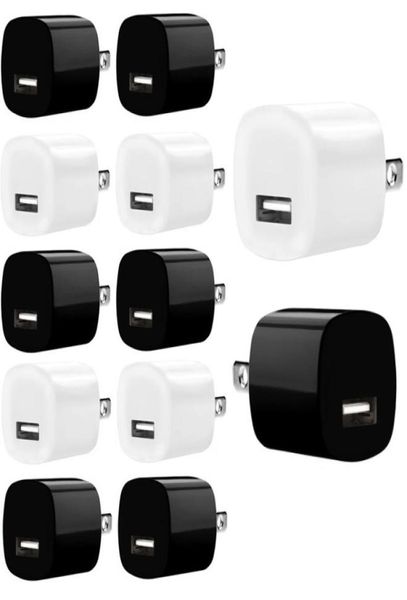 5V 1A US AC AC Home Travel Travel Wall Charge Adapter для iPhone Samsung HTC Xiaomi Android Телефон Белый черный.