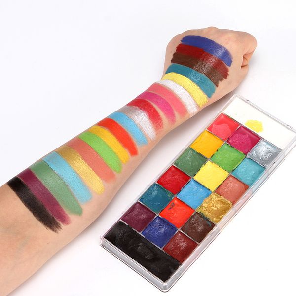 20 Farben fettiges Gesicht Farbplatte Körperbemalung Bühnen-Make-up Gesichtsbemalung Halloween grenzüberschreitende Make-up-Platte