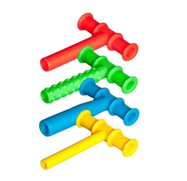 4PCS Kauen Rohr Zäh Beißring Baby Oral Motor Kauen Werkzeuge Tuxtured Autismus Sensorische Therapie Spielzeug Sprachtherapie Werkzeug 2202284656752