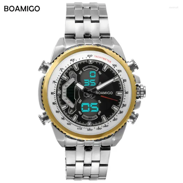 Нарученные часы Boamigo Brand 2024 Sport Watch Men Men Anty Digital Analog Quartz Chronograph Водонепроницаемые наручные часы Relogio Masculino