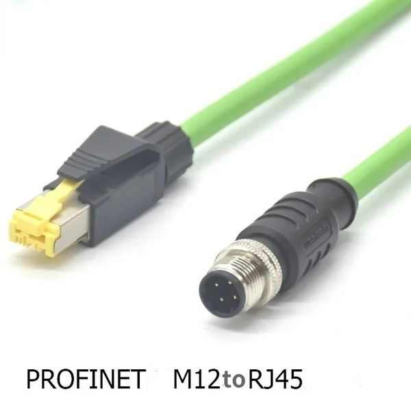 M12 Código de 4 pinos D para RJ45 Conector masculino e fêmea conector de fio Ethernet Profinet Ethernet Linha para o roteador Motor Servo Motor