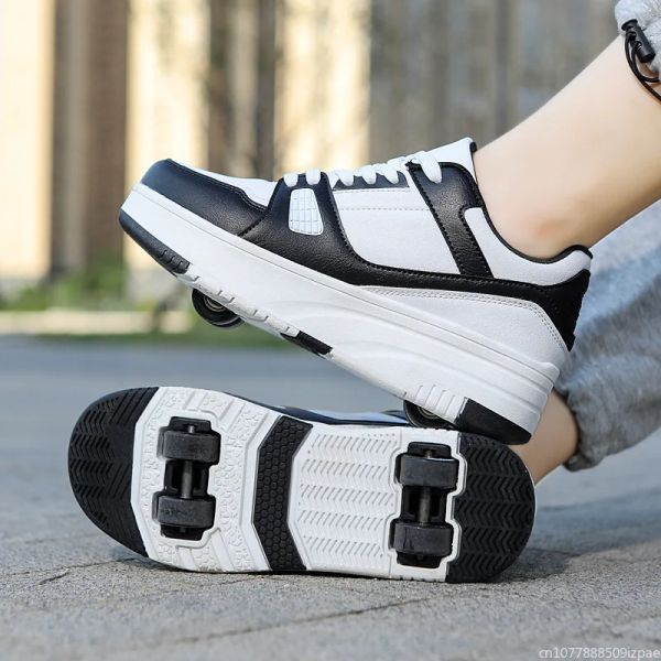 Sapatos Roller Skate Shoes Infrons crianças Autumn Fashion Sports Casual Toy Greet Games Boys 4 Wheels Sneakers Girls Boots