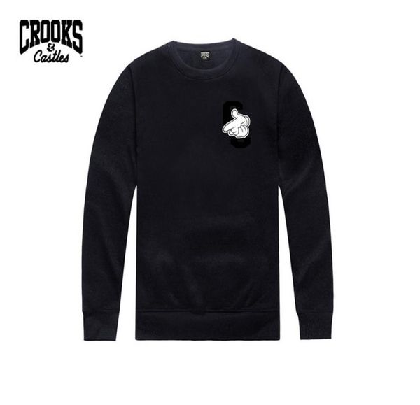 Crooks e castelos pescoço redondo grosso Winterautumn Men039s Brand moletom moletons de camisetas casuais casacos de capuz masculino Fle69588889