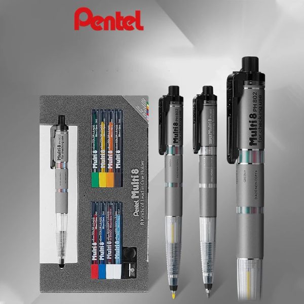 Bleistifte Japan Pentel Bleistift -Leadhalter und Lead -Set, Multi 8 -Set automatische Klopfstifte für Designerkünstler unterwegs