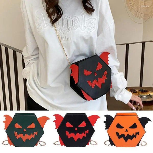 Decorazione per feste Borsa a tracolla per Halloween Borsa a tracolla in pelle PU per piccolo diavolo Novità Spalla Divertente ala di pipistrello