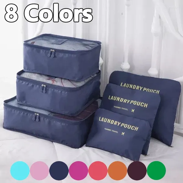 Borse da stoccaggio 6 pezzi/set borse da viaggio Organizzatore di scarpe da scarpe da viaggio in via di compressione cubi di valigie per valigie per bagagli