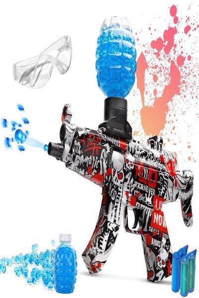 MP5 Electric Gun Toy Gel Wasserkugel mit 5000 Stück Schießtoy Gun Blaster Pistol CS gegen Outdoor -Spiel für Kinder Erwachsener Red6487895