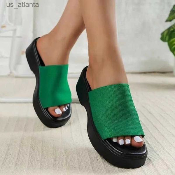 Elbise Ayakkabı Yeni Kadınlar Modern Slayt Tasarımı Kare Ayak parmağı Muffin Alt Dış Fermuar Moda Platformu Kama Yüksek Topuk 2023 H240403
