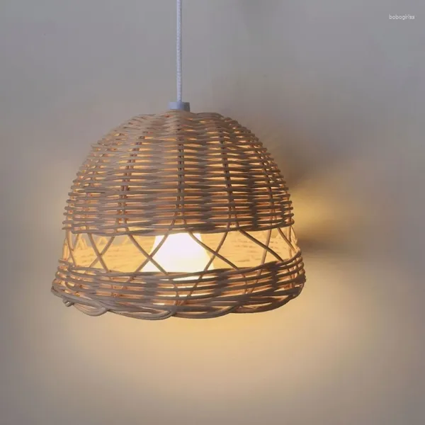 Dekorative Teller verleihen Ihrem Raum Naturcharme mit diesem langlebigen Rattan-Lampenschirm für den Essbereich, Wohnzimmer, Hängelampenschirm-Ornament
