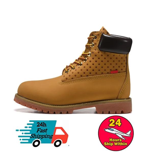 Deigner di stivale per uomini donne da 6 pollici Worsetto impermeabile Chukka Cowboy Martin Bootie Wheat Rosso camo triplo bianco cioccolato nero cioccolato mezzanotte blu scuro esterno