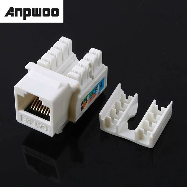 Anpwoo 5pcs Cat5e 110 Punch Down Keystone Jack RJ45 CAT5 Network Compatibile con Anpwoo 110 Punch Down Jack Devices Ethernet di alta qualità