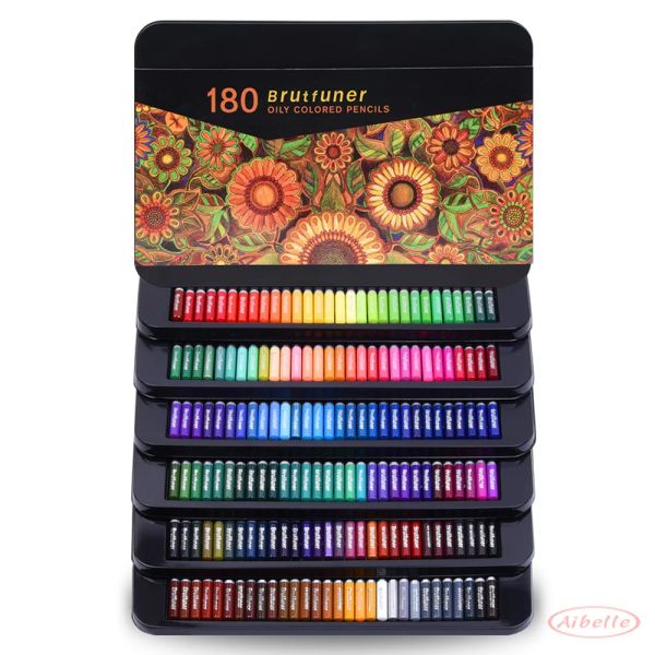 Matite Aibelle 72/120/180 Colori matite colorate professionali matite matite di color olio per disegnare la scatola da colorare di schizzi artistici