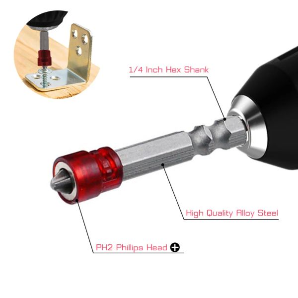 PH2 BIT CRUCCHITORE MAGNETICA BIT CROPDA CROPE DA SEMPIO SHANK HEX CHIUTO ANTERIO DI CHIUDO PER IL KIT CHIUMATORE ELETTRICO DELLA CASA