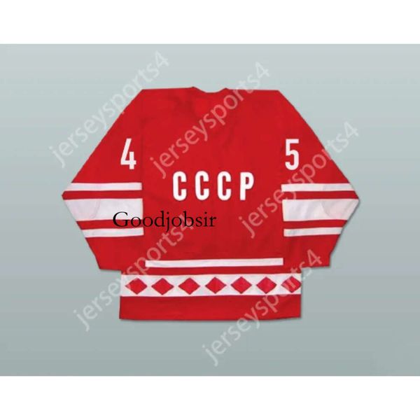 Equipe CCCP personalizada do GDSIR Donald Trump 45 Jersey de hóquei vermelha da Rússia Notícias Falsas Novo Ed S-M-L-XL-XXL-3xl-4xl-5xl-6xl
