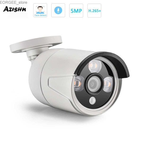 Andere CCTV -Kameras Azishn H.265+ 5MP POE IP -Kamera 2880x1616 Outdoor Video Face Detection 3ir Array LEDs CCTV -Sicherheit für Poe NVR -System Y240403