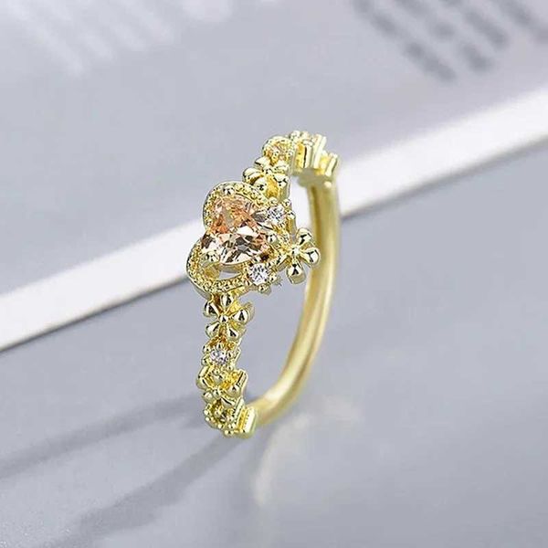 2pcs Alyans Caoshi Chic Love Ring Kadınlar için düğün Bandı Mücevherleri, Parlak Zirkonya ile Nişan Tören Partisi için Zarif Aksesuarlar