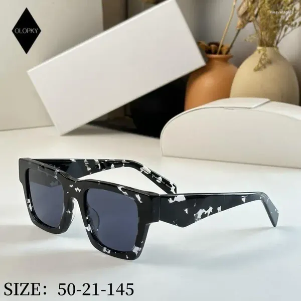 Sonnenbrille Kunsthandwerk Rechteck Acetate Frauen Marke Designer Party Seltsame Summer Girl Futuristische Damen Sonnenbrille