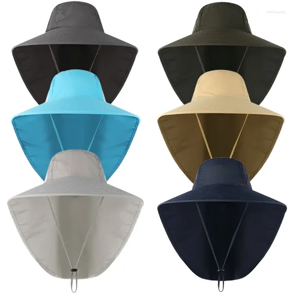 Beretti Cappelli per secchi estivi protezione UV Cappellino da caccia all'aperto per uomini Donne campeggio da visiera per cappello da visiera