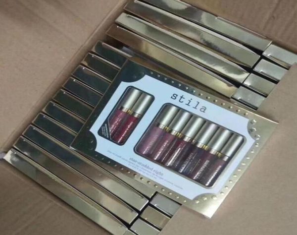 Maquiagem de marca Stila estrela cravejada 8pcs líquido de batom líquido Conjunto de brilho labial Stay todos os dias de tempo duradouro brilho cremoso em estoque3540641