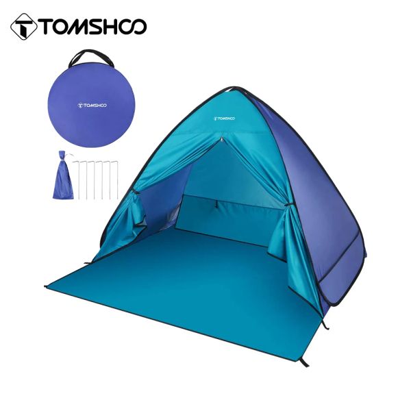 Schutzhütten Tomshoo Pop -up Zelt 34 Personen Outdoor Camping Strand Zelt Reiseverkehr im Freien im Freien Beach Schatten Sonnenunterkunft Zelt Baldachin Cabana