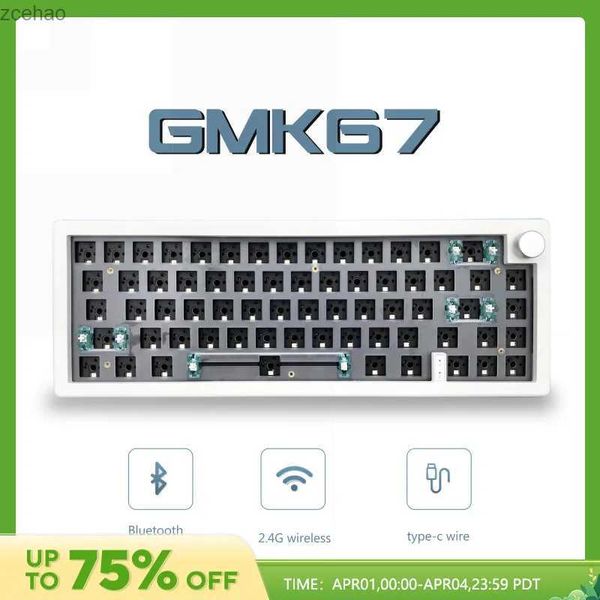 Teclados Kit de teclado mecânico Hot Swappable 3 modos Bluetooth 2.4g sem fio RGB Backlight Pad Struction Keyboardl2404