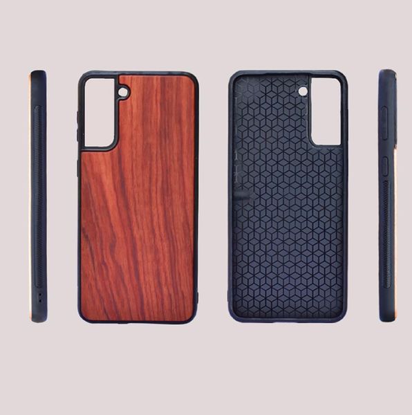 Отличный деревянный телефона Bamboo Cover для Samsung Galaxy S21 Plus S22 Мобильный мобильный телефон Wood Case3711040