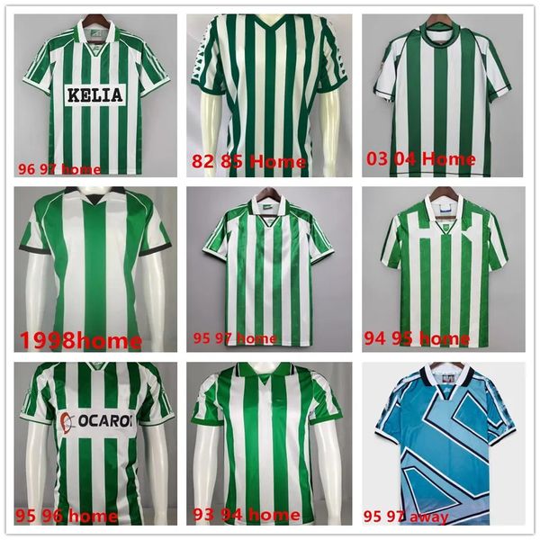 Real 2002 2003 2004 Retro Betis Soccer Jerseys Whotshirt 93 94 95 96 97 98 02 Retro Classic Vintage Betis Football Рубашка Alfonso Betis Хоакин