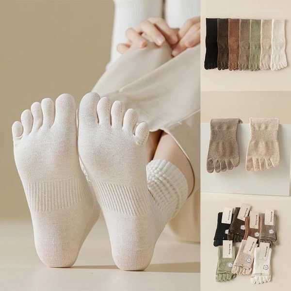 Женские носки, весна-осень, пять пальцев, японский стиль, однотонные женские спортивные носки с раздельным носком, кавайный хлопок, Харадзюку