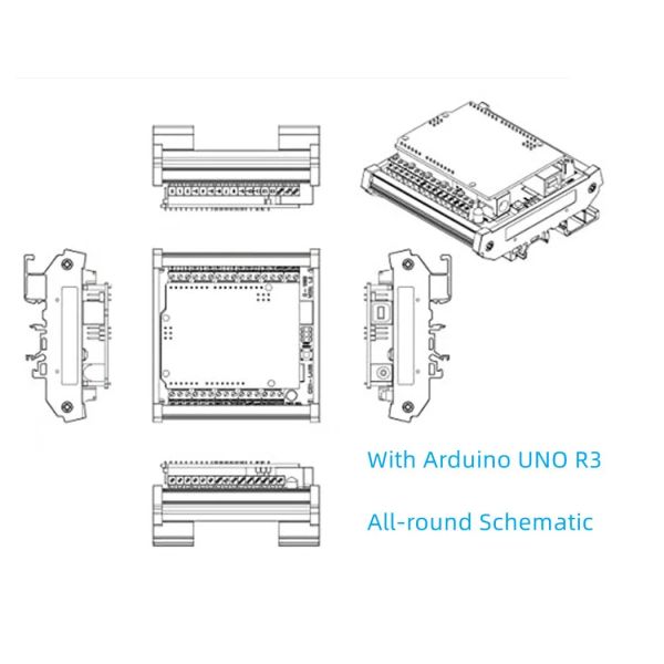 UNO para Din Board Rail Monte Montagem do Terminal do parafuso Módulo de Adaptador para Arduino Uno R3