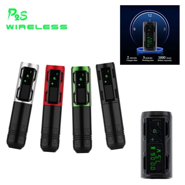 MACCHINA EZ Portex Gen 2S (P2S) TATTOO PENSA TATTOO WIRELESS MOTORE SWISS personalizzato con alimentazione Black Red Green Sier