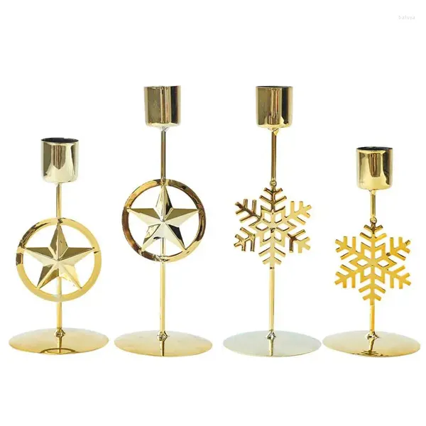 Candele 2pcs Hold Gold Affitto in metallo Candela del ferro Candtresk Decorative Candlestick Christmas per candele in cera a LED