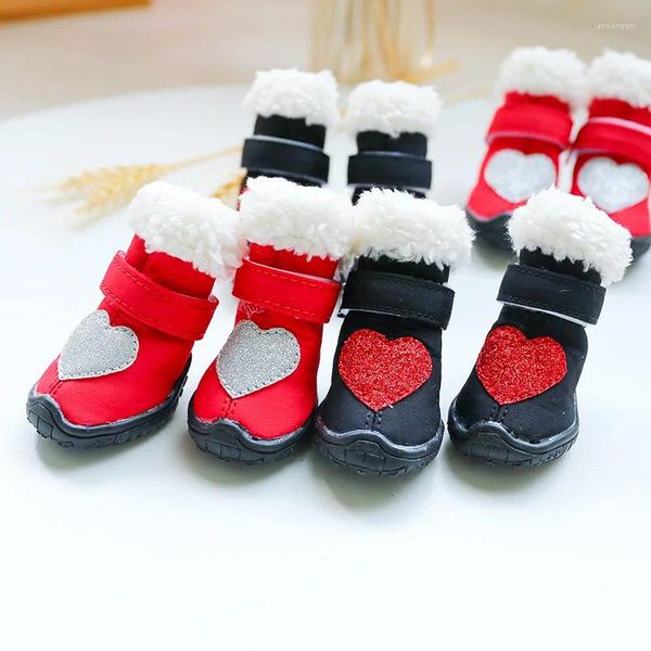 Abbigliamento per cani Love Cine Snow Winter Pet Cat Scarpe per cani cucciolo di animali non slittati non slip stivali neri chihuahua shih tzu abbigliamento da abbigliamento