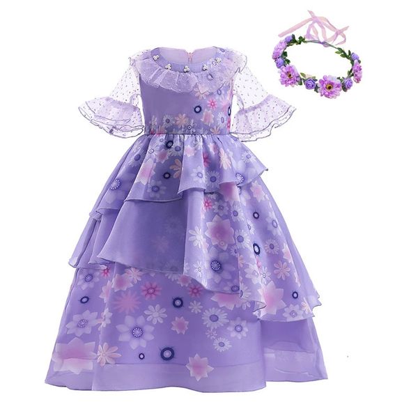 Encanto Floral Bebek Bebek Prenses Dressesesheadwear Garland Karnavalı Isabella Cadılar Bayramı Cosplay Kostümü Noel Partisi Kıyafetleri 240322