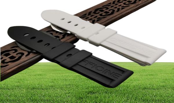 Silicone Rubber Watch Band 22mm 24mm 26mm preto azul vermelho laranja branco Branda de relógio Branco para Pam Strap Ferramenta de Bandeira à prova d'água5532277